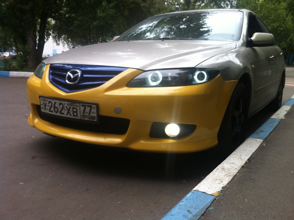 Бампер, решета, туманки — Mazda 6 (1G) GG, 2 л, 2002 года | тюнинг | DRIVE2