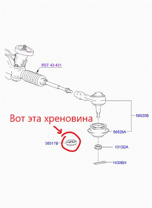 Рулевая рейка акцент тагаз схема