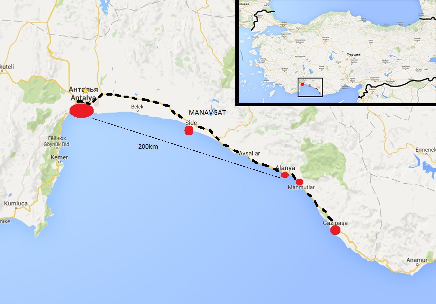 Карта турции анталия алания