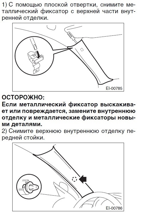 Как снять накладку стойки