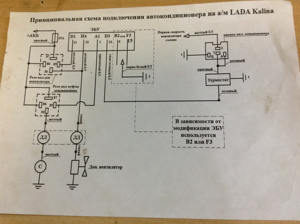 Не включается кондиционер калина 1