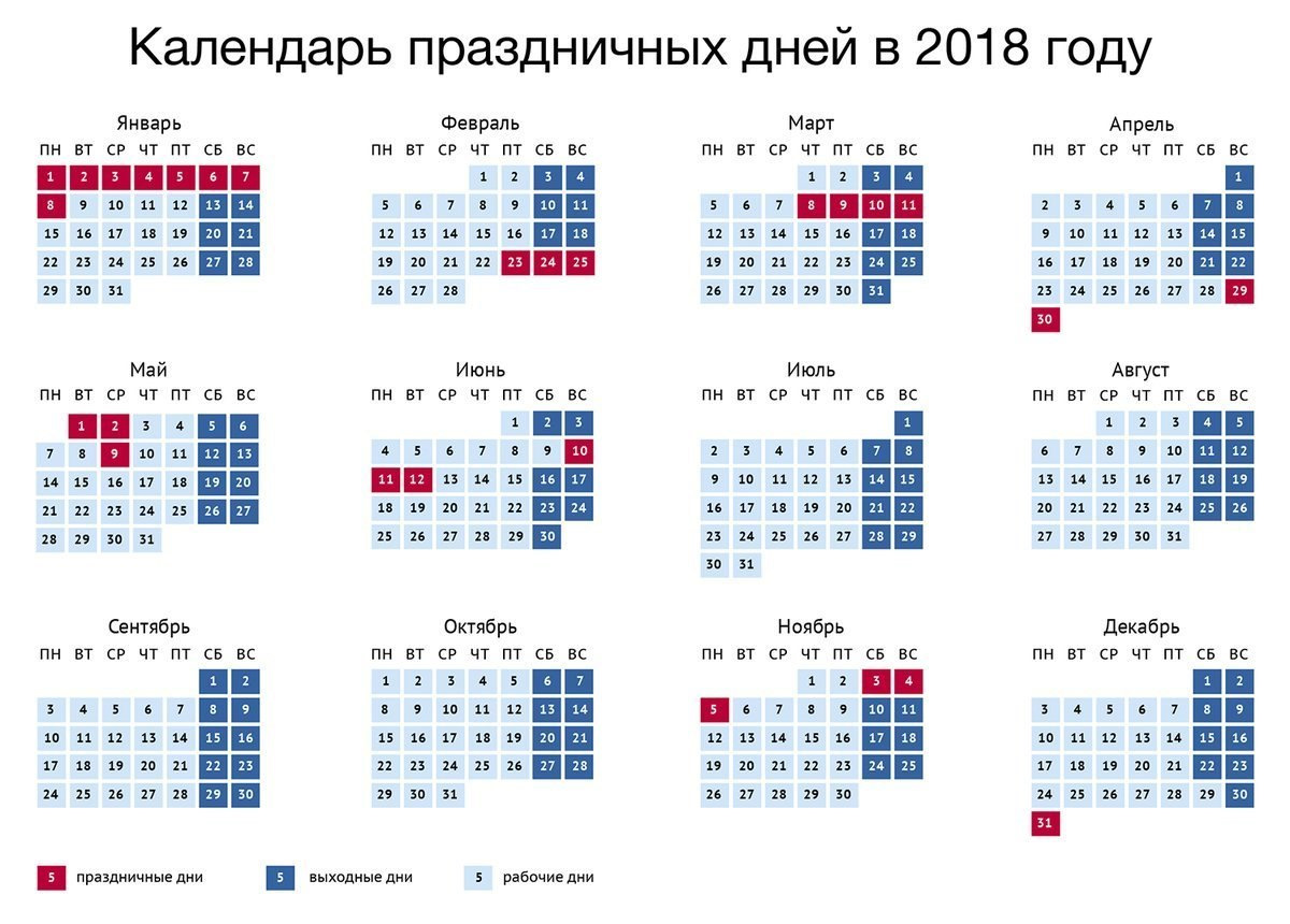 Календарь выходных дней 20 20