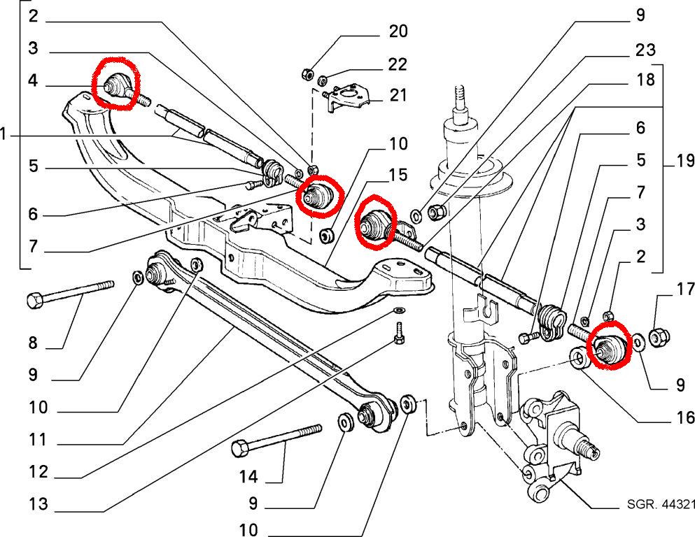 Ремкомплект Задних Рычагов Фиат Лянча Купить
