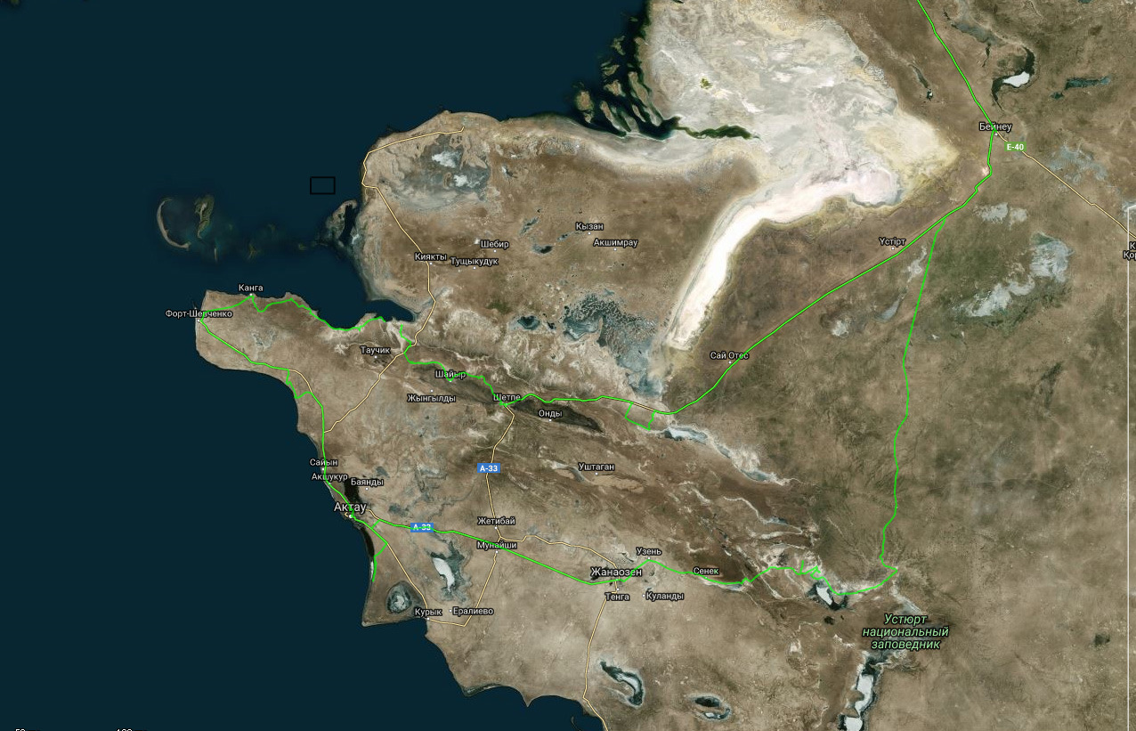 Карта достопримечательностей мангистау