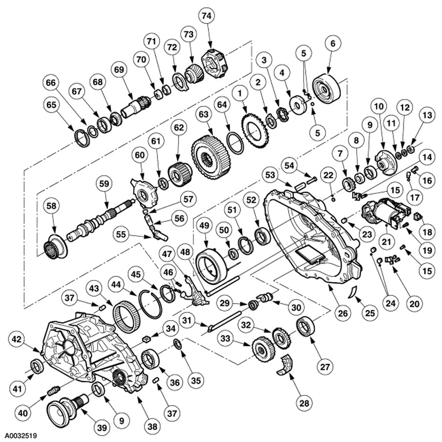 Схема раздатки Borg-Warner 4405, номера запчастей. — Ford Explorer (2G), 4  л, 1995 года | запчасти | DRIVE2