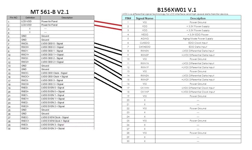 B156xw02 v 2 схема