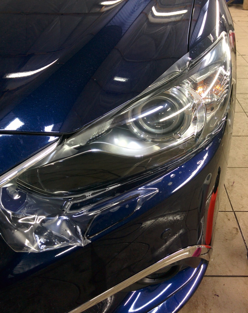 Бронировка пленкой передней оптики — Mazda 6 (3G) GJ, 2,5 л, 2013 года ...