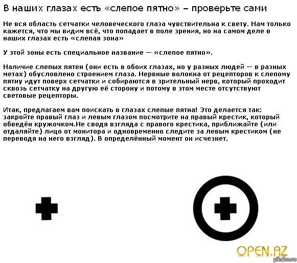 Изображение может исчезнуть если оно попадает на слепое пятно