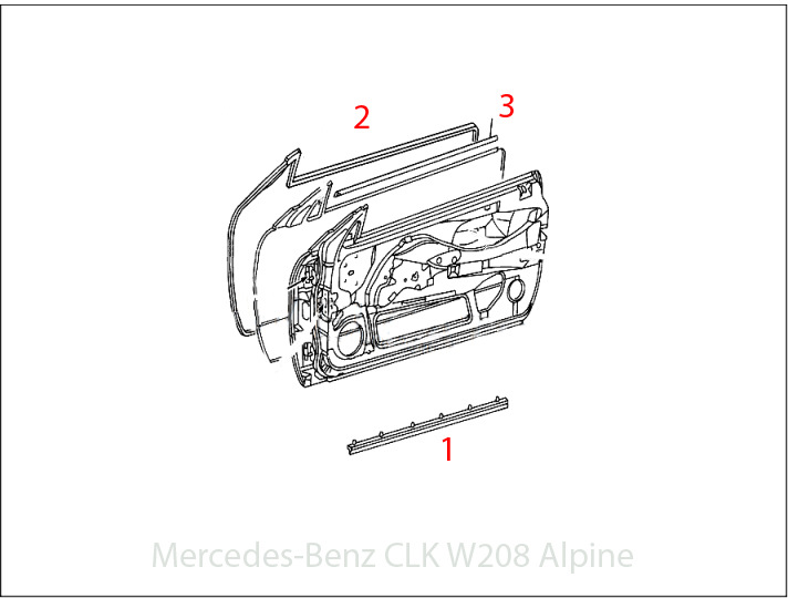 Номера уплотнительных резинок для дверей Mercedes — Mercedes-Benz CLK ...