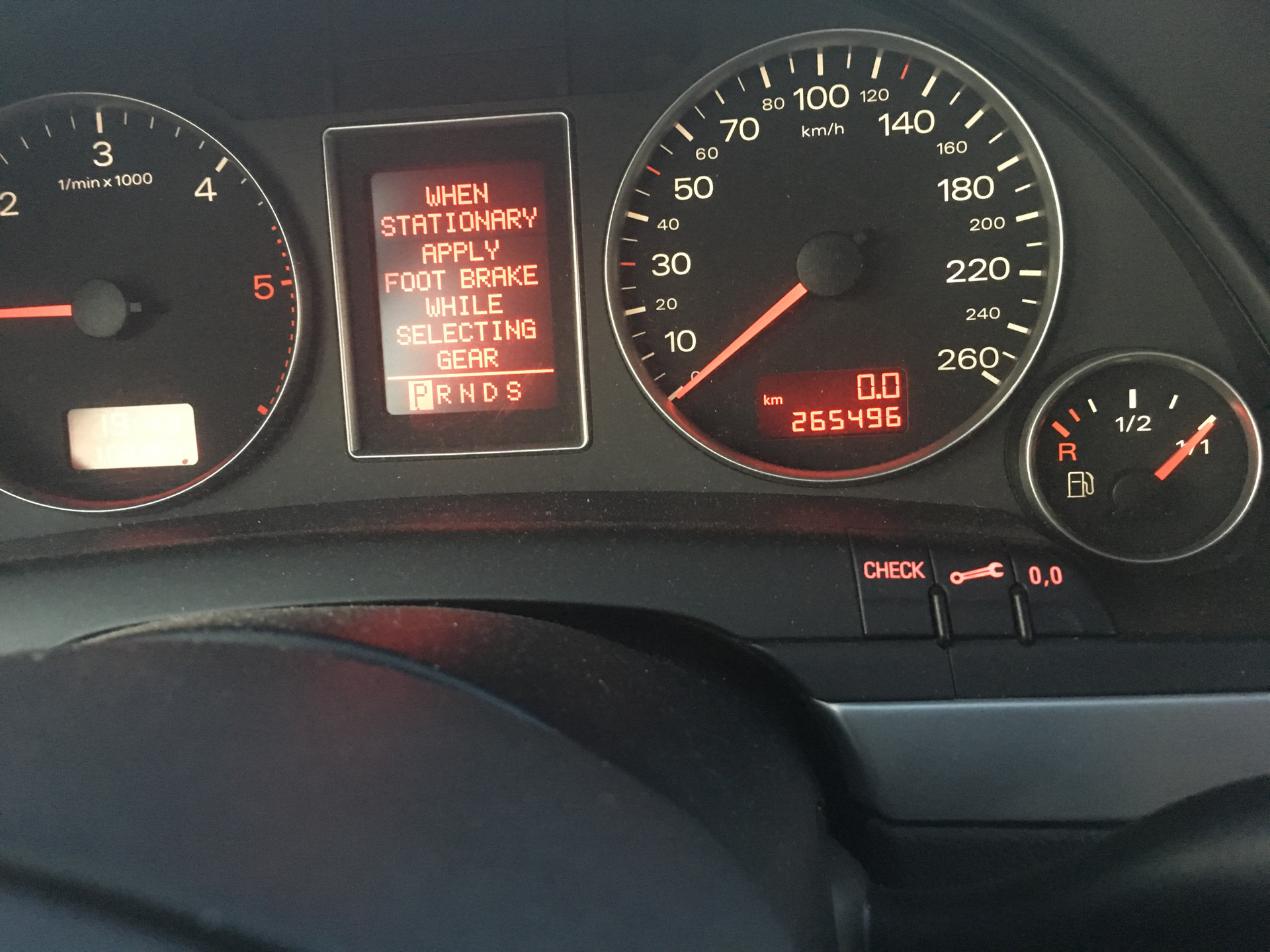 When stationary apply foot brake while selecting. When stationary apply foot brake while selecting