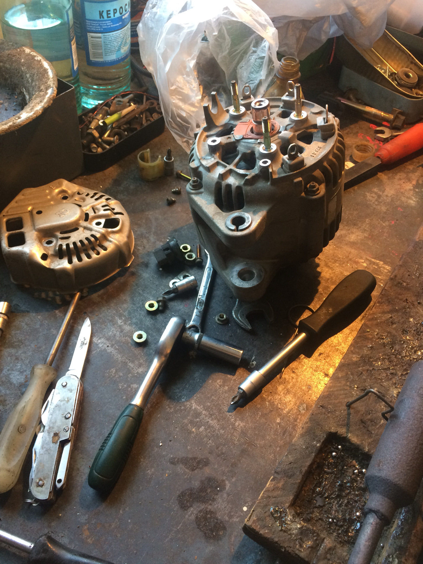 №62 Ревизия генератора. — Toyota Corolla (120), 1,5 л, 2001 года ...