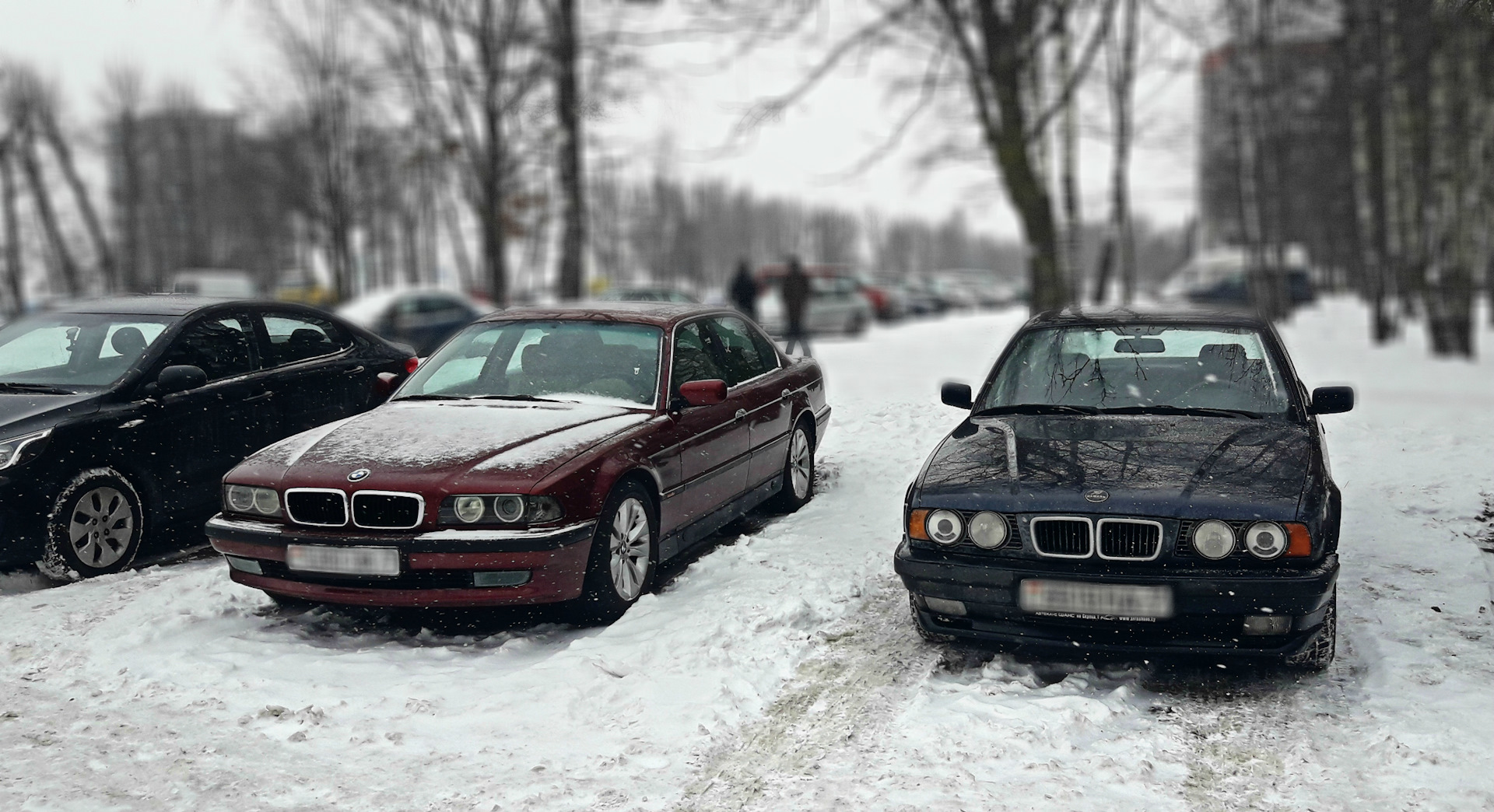 BMW e34 зима