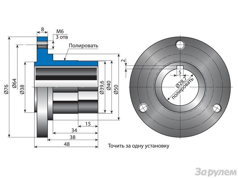 Диаметр ступицы. Чертежа ступицы коленвала ЗМЗ 402. Ступица шкива коленвала ЗМЗ 402 чертеж. Чертеж ступицы шкива коленчатого вала. Шкив коленвала ВАЗ 2101 Размеры диаметр посадочного места.