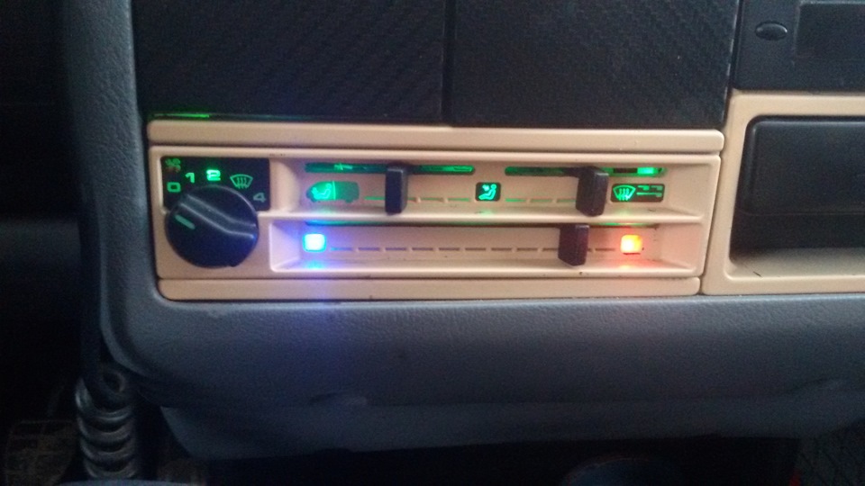 Подсветил управление печкой. — Volkswagen Transporter T4, 2,4 л, 1993 ...