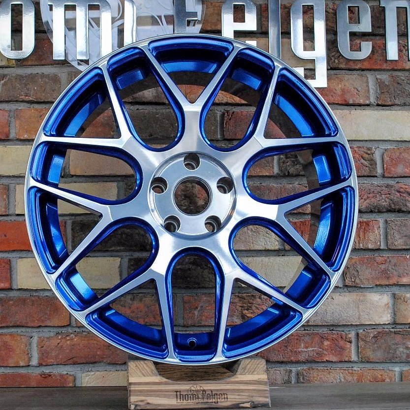 Комбинированная полировка диска, с покраской в синий кенди, для BMW ...