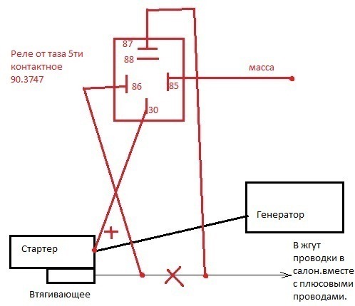 Схема подключения стартера ауди 80 б3