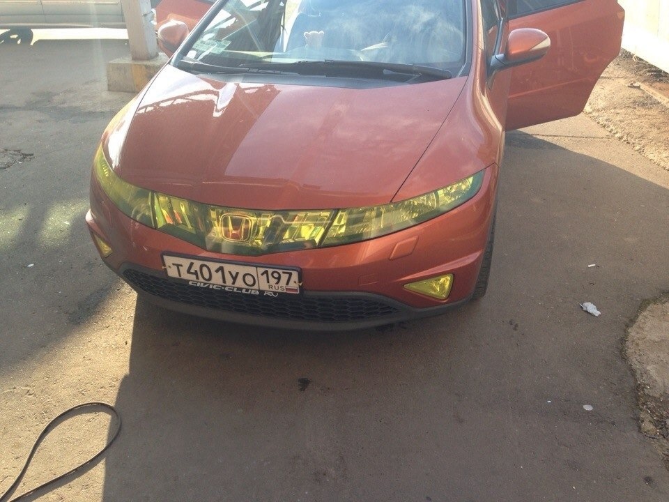 Закатал фары в пленку. — Honda Civic 5D (8G), 1,8 л, 2008 года ...