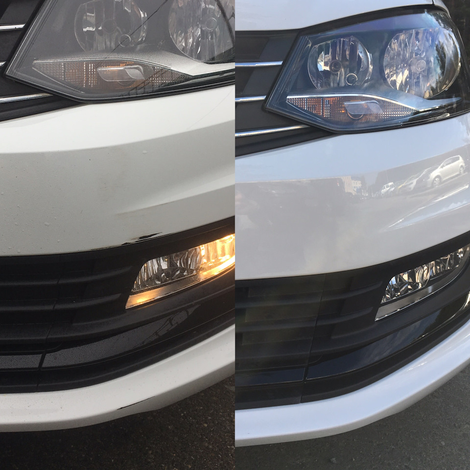 Покраска у дилера, хорошо получилось) — Volkswagen Polo Sedan, 1,6 л ...