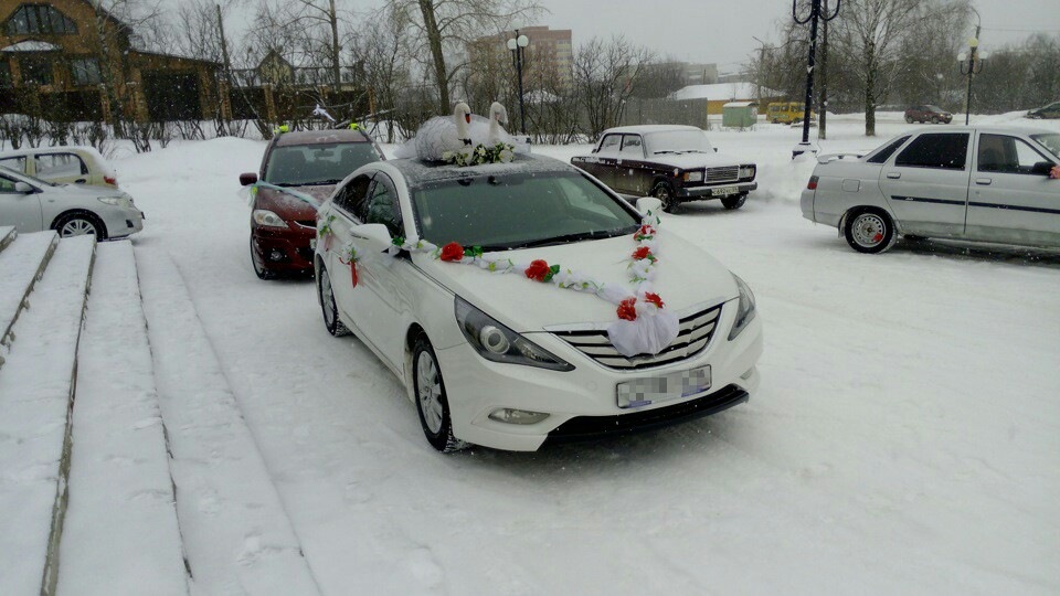 Свадебный автомобиль зимой