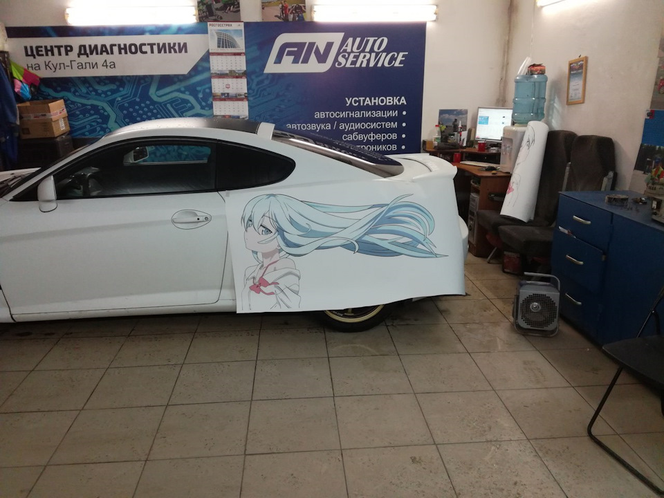 Стиль Itasha — Анимэ на колесах — Hyundai Tiburon (GK), 2 л, 2002 года