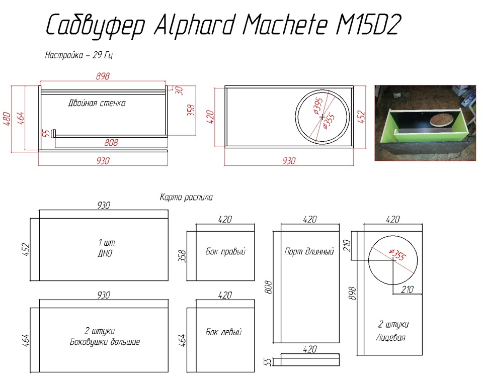 Короб под machete m15d2