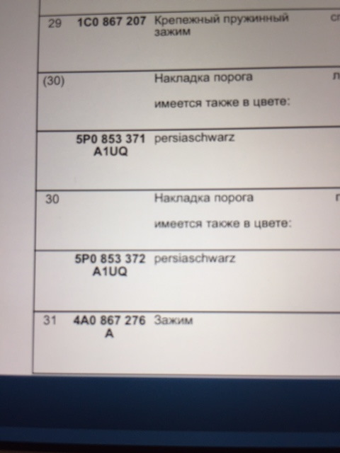 порог и зажим — SEAT Altea Freetrack. Запчасти на фото: 1C0867207, SP0853, 4A0867276
