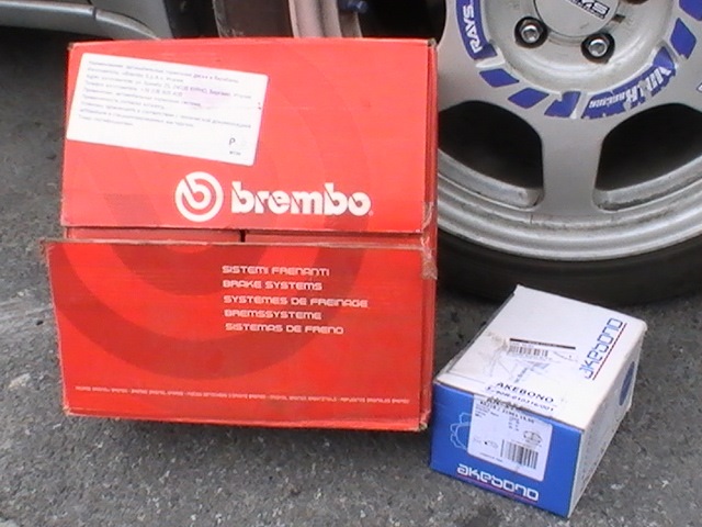 Тормозные диски Brembo+колодки Akebono — Toyota Carina ED (3G), 2 л ...