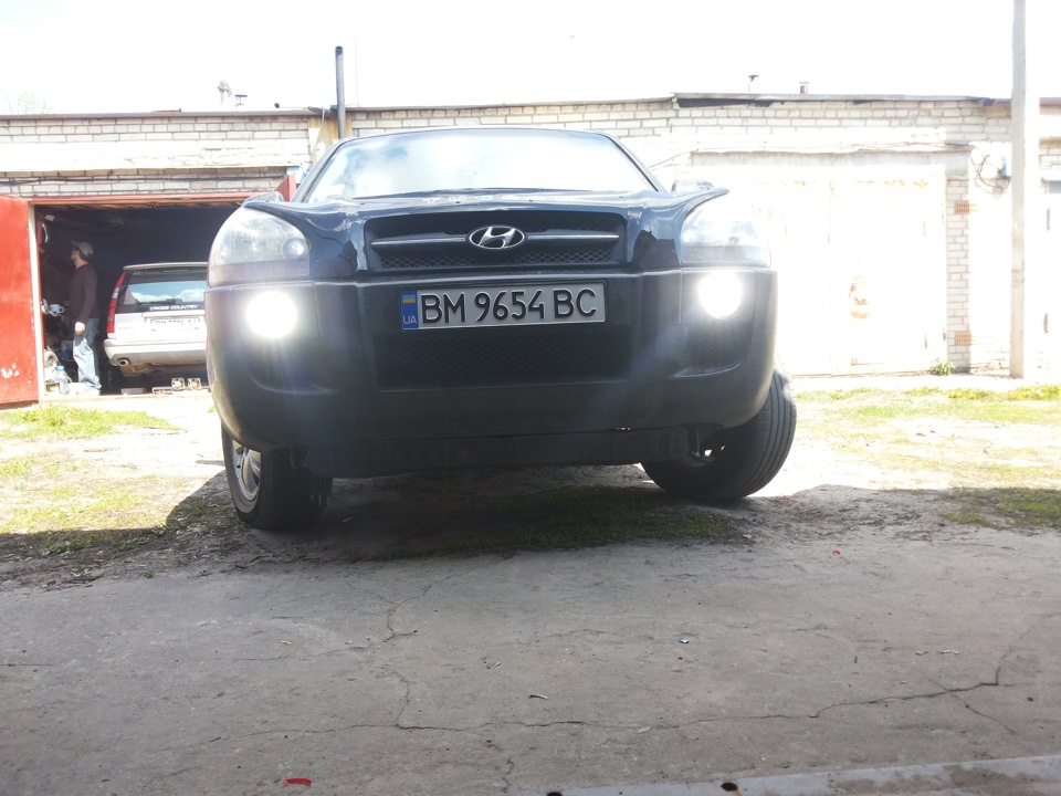установка ксенона в противотуманки ! — Hyundai Tucson (JM), 2 л, 2007 ...