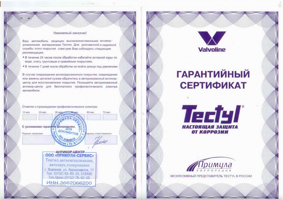 Tectyl NT Zinc — Антикор с интеллектом — Honda Civic Hatchback (6G), 1 ...