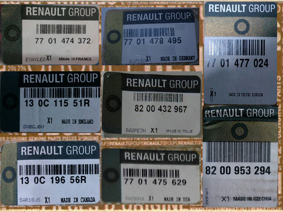 Этикетки запчастей. Renault 77 01 474 372. Запчасти Renault. Renault 77 01 474 857. Этикетка запчасти.