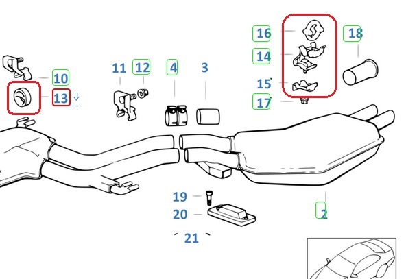 Выхлопная система бмв е39 схема