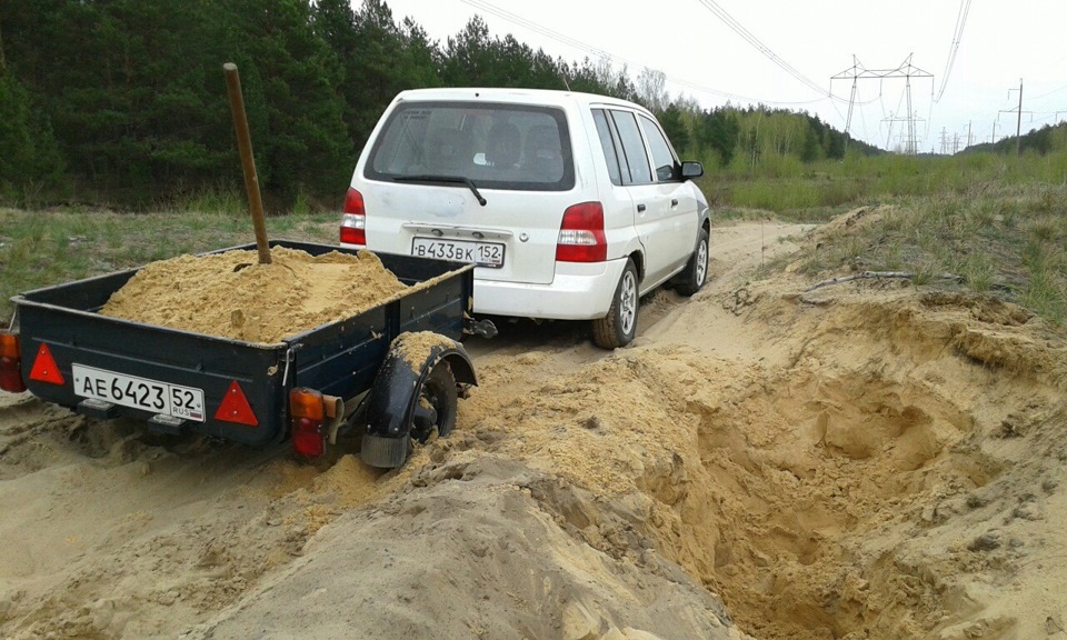 Мазда Демио с прицепом. — Mazda Demio (1G), 1,3 л, 2001 года ...