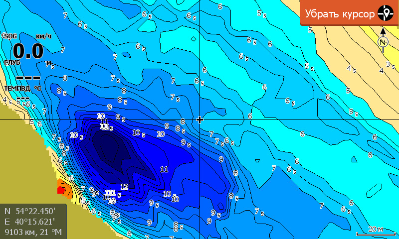 Карта глубин lowrance