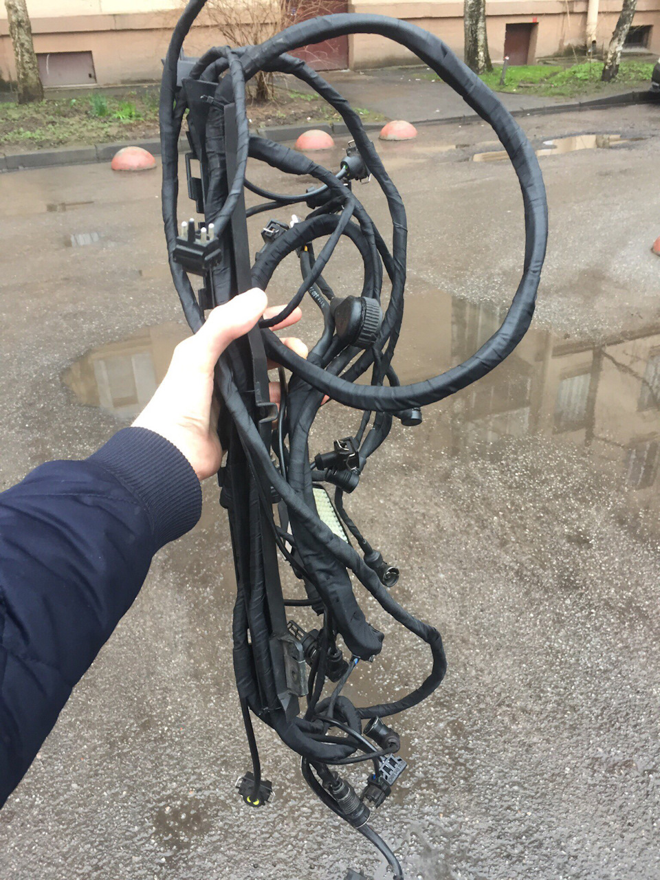 Починить косу. Перемотка косы двигателя. M111. Починить косу. Подкапотная коса audi a4  b8 2010.