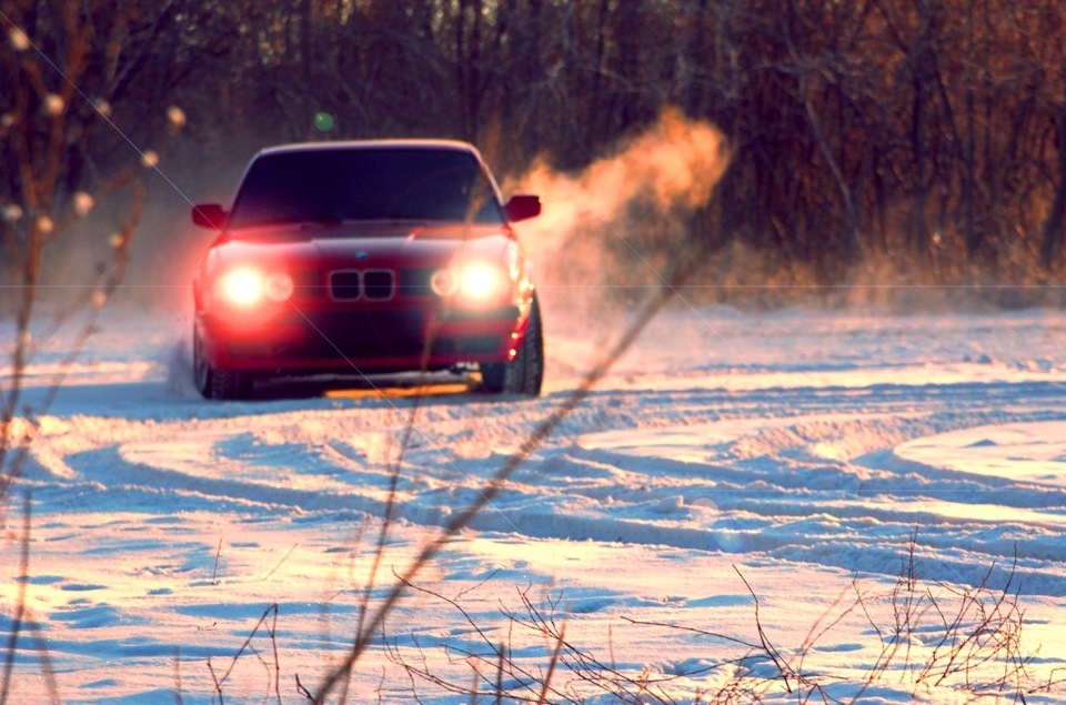 BMW e34 зима