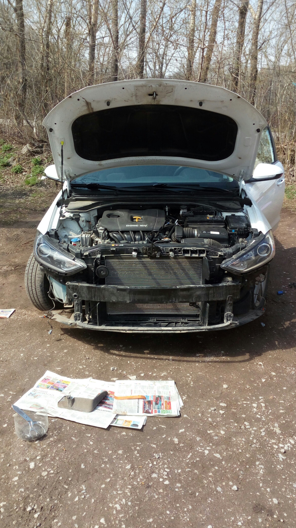 Установка защитной сетки радиатора со снятием бампера и шумка передних ...