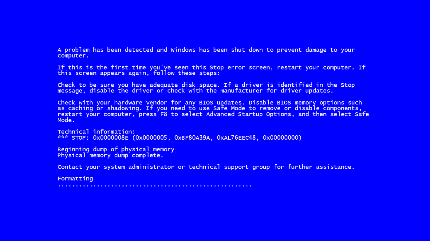 картинки синего экрана смерти windows