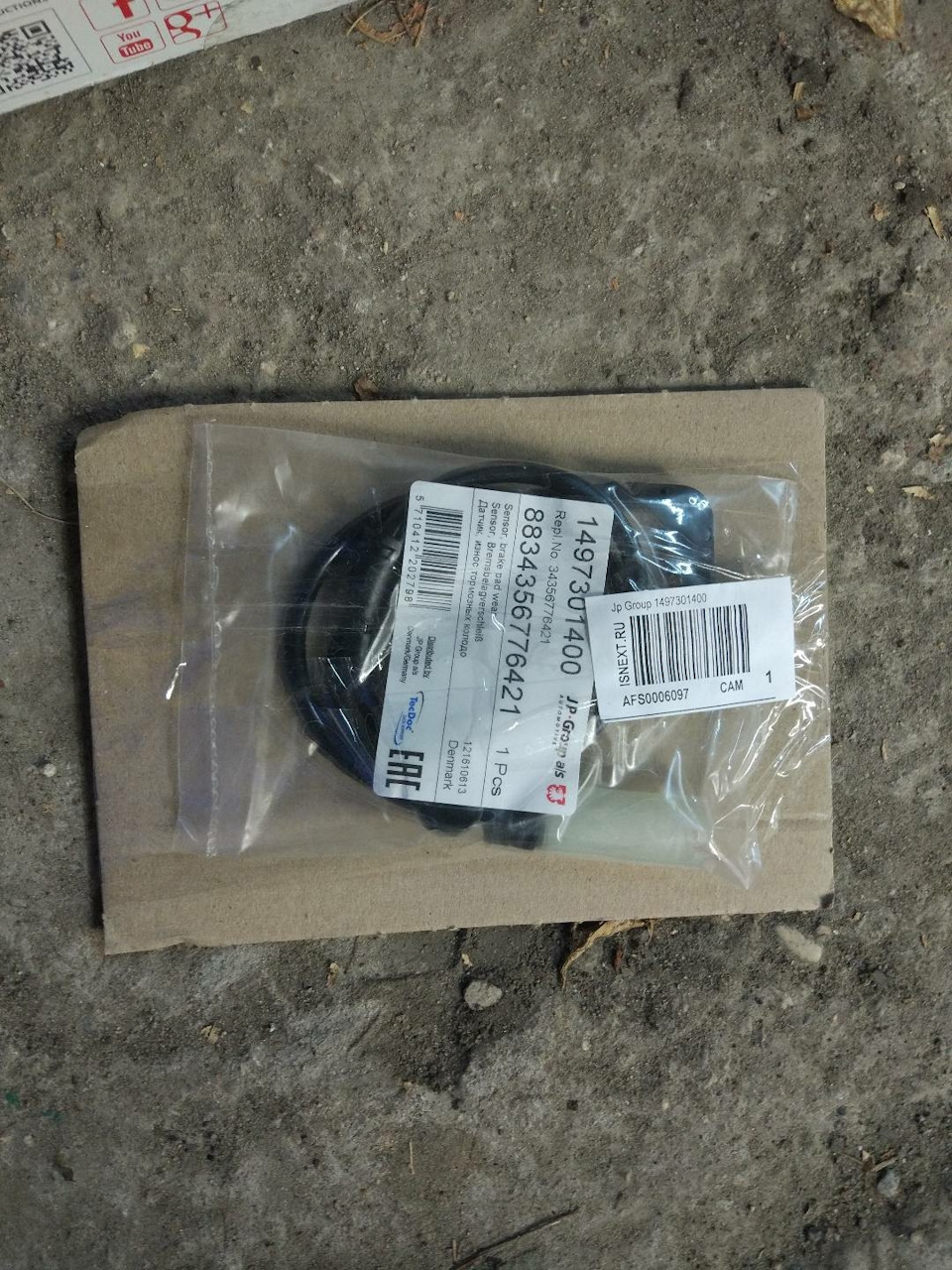 Sensor Bremsbelagverschleiß vorne 1497301400