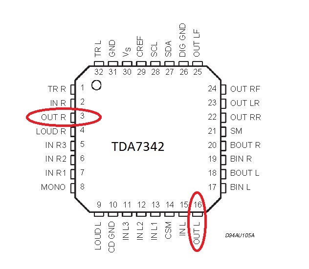 Tda7342 схема подключения