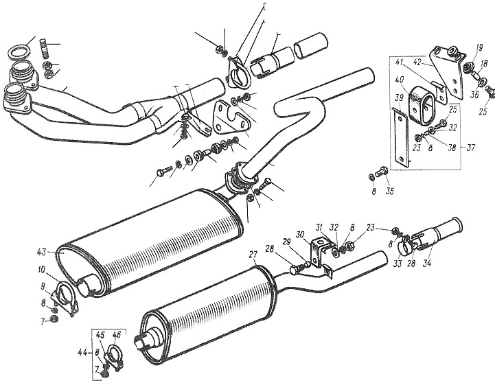 Выхлопная система волга 3110 402 двигатель схема