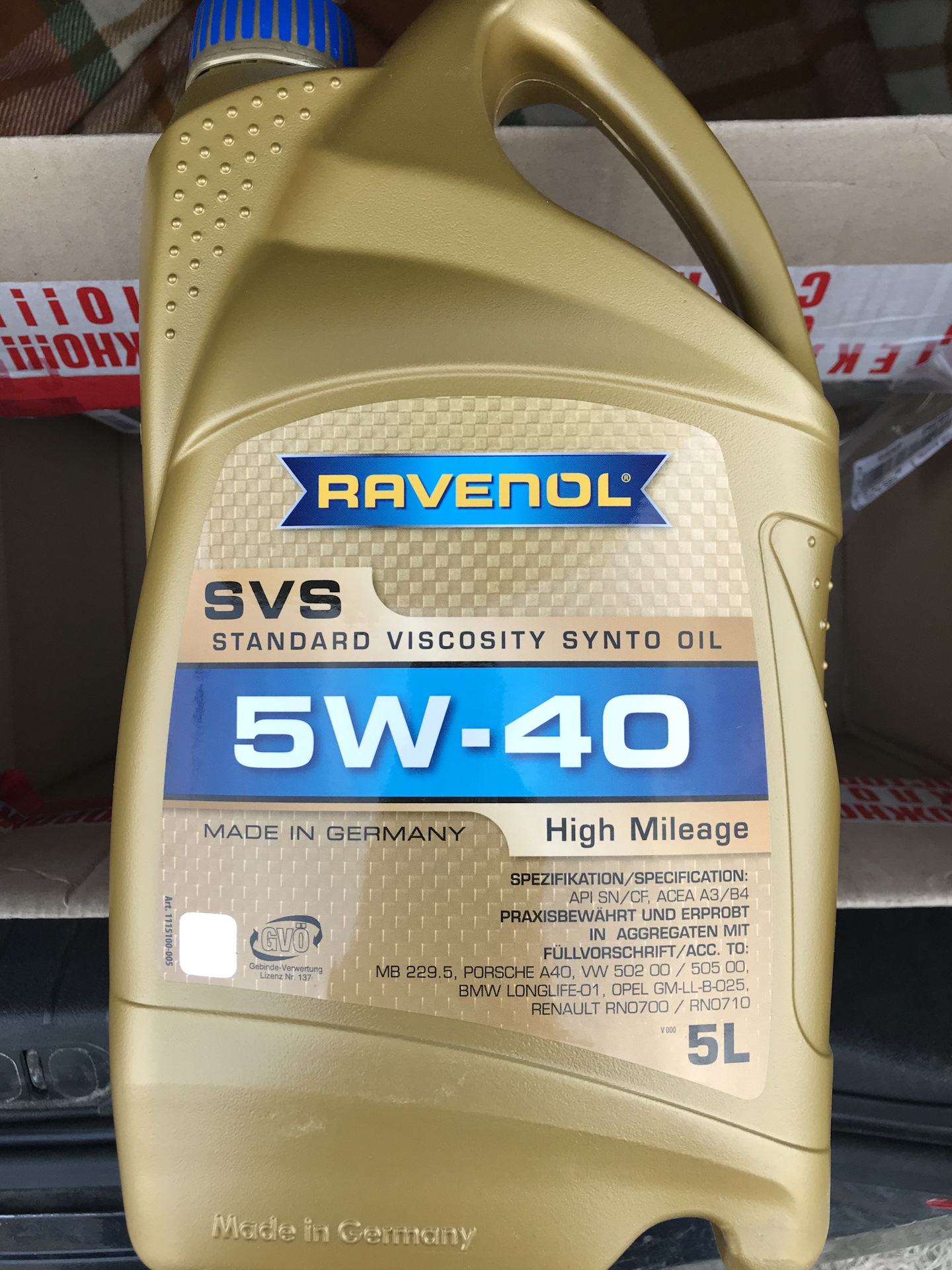 RAVENOL SVS Standard Viscosity Synto Oil SAE 5W-40