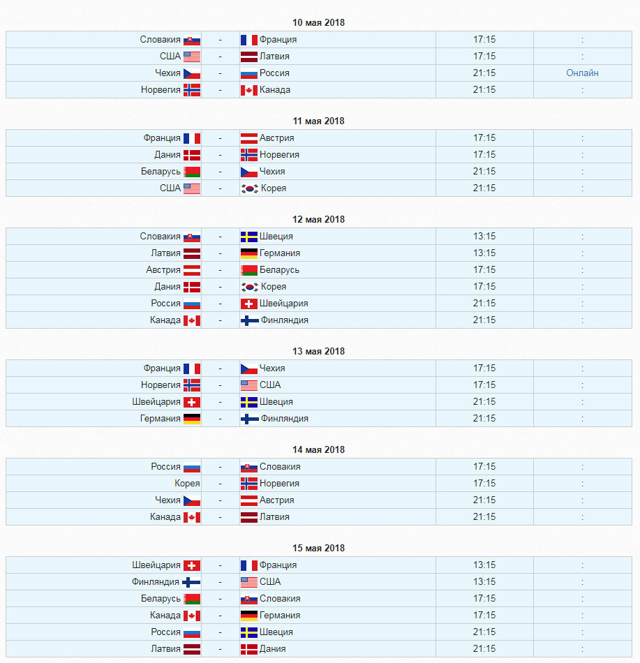 Дания. ЧМ по хоккею 2018. Календарь игр — Сообщество «Хоккей» на DRIVE2