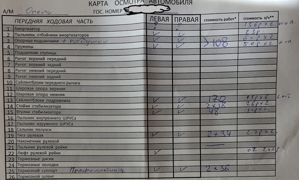 Визит на СТО- диагностика подвески и $_$ — Opel Vectra B, 2 л, 1999 ...