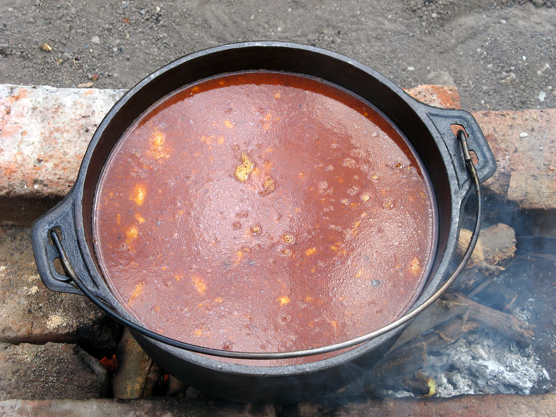 Суп с сырками на костре