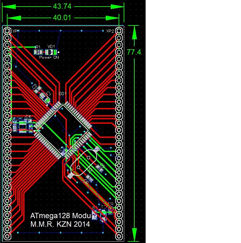 Atmega128 отладочная плата схема