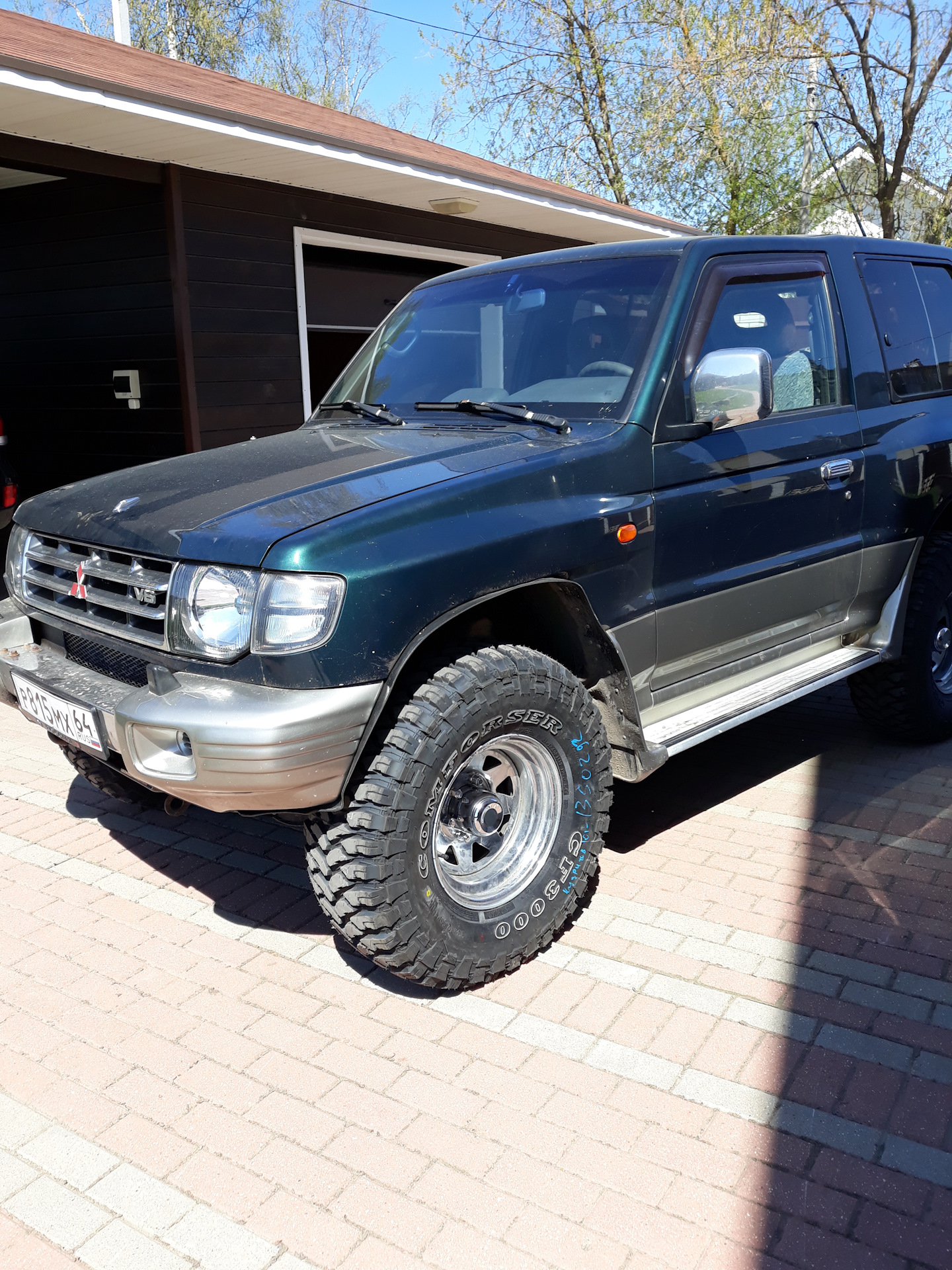 Паджеро 2 на 33 колесах фото Поставил тапки - Mitsubishi Pajero (2G), 3 л, 1999 года шины DRIVE2