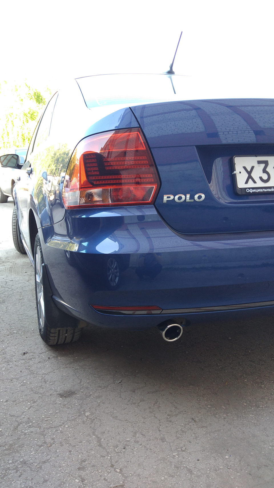 54) Хромированная насадка на глушитель. — Volkswagen Polo Sedan, 1,6 л ...
