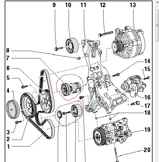 Схема ремня генератора ауди а6 дизель