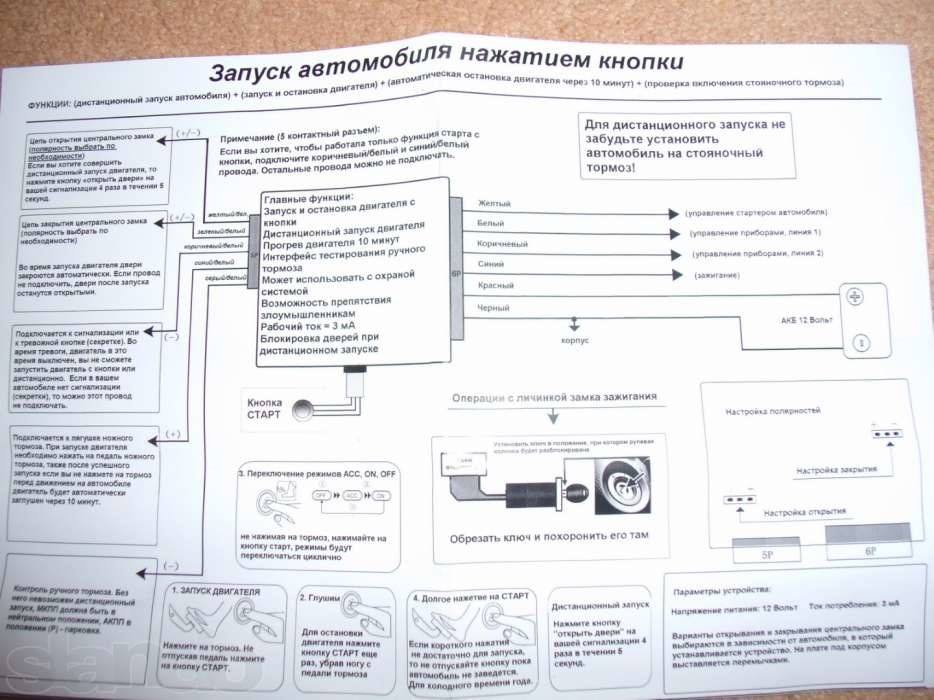 Смарт старт систем схема подключения на русском языке