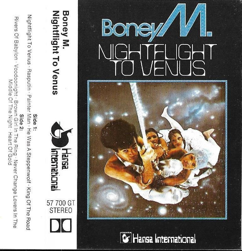 Boney m nightflight. Boney m кассета. Boney m Hits кассета. Boney m аудиокассеты обложки альбомов. Boney m Nightflight to Venus 1978.
